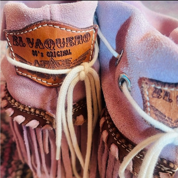 EL VAQUERO PINK MOCCASIN BOOTS - Picture 6 of 9